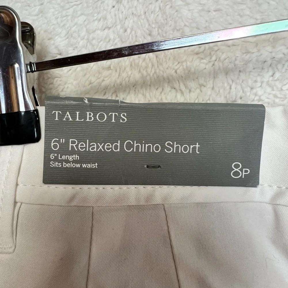 Talbots White Bermuda Shorts Tailored Cotton Blend - Picture 5 of 7